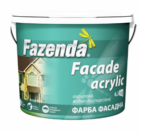 Фарба FAZENDA Facade acrylic, акрилова, водоемульсійна, мат білий, 14кг